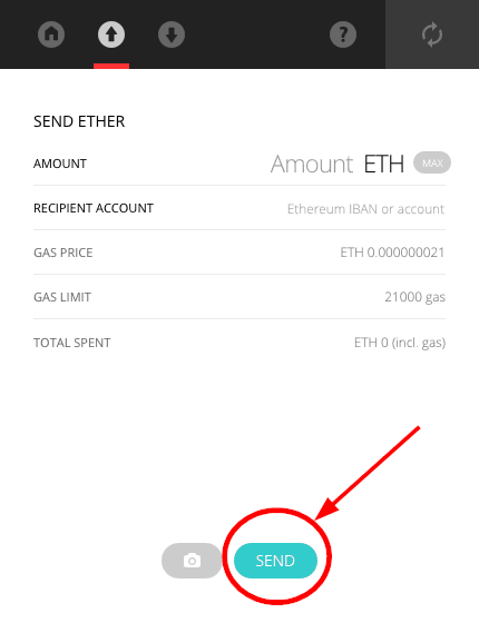 Ledger Nano - Send Botton