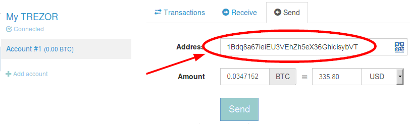 Trezor Send Address