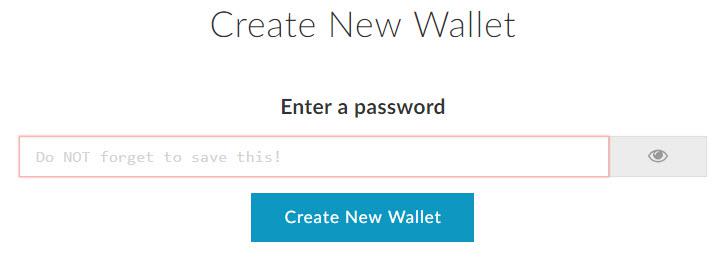 MyEtherWallet (MEW) - Create new Wallet