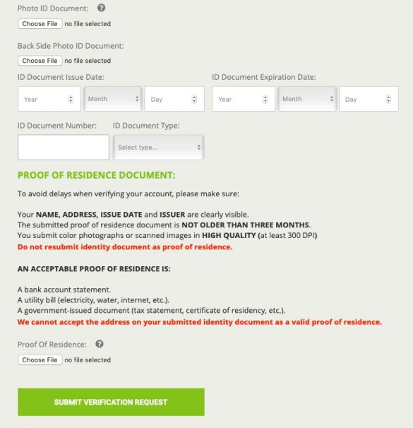 bitstamp cannot accept the address on your submitted identity document